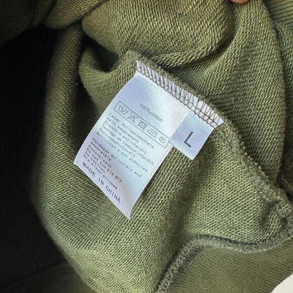 Sezane Sweatshirt Olive Green La Chamade Crewneck Heart Print Size L - Picture 7 of 8